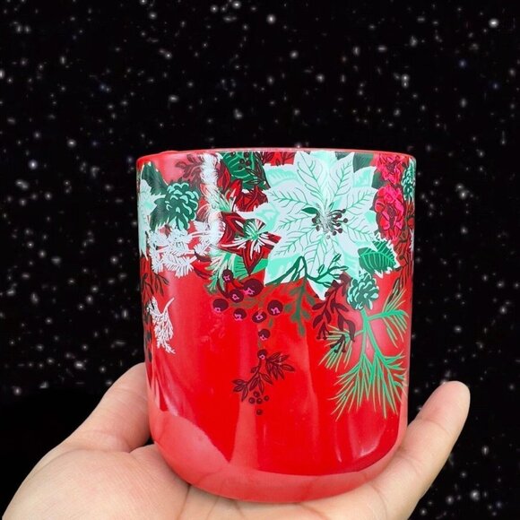 Starbucks Holiday Red White Green Poinsettia Christmas Ceramic Mug Cup 8oz ￼￼22 - Picture 7 of 11